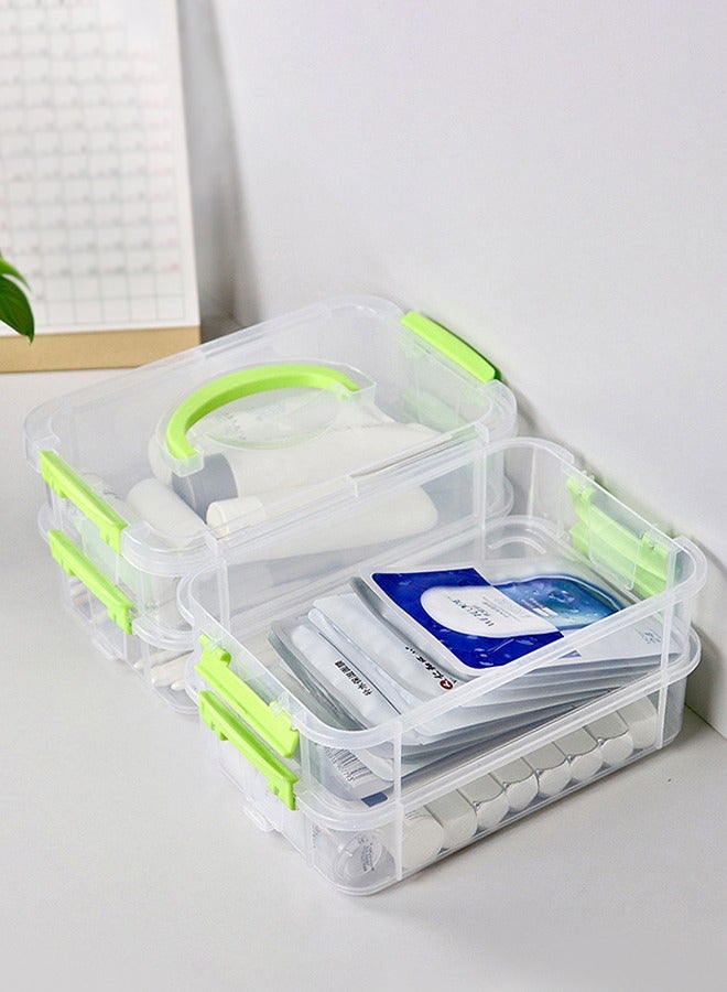 DUNISO 4-Layer Desktop Portable Storage Box, Tool Classification Box, Jewelry Box, Visible Transparent Multi-Layer Storage Box,For Bedroom Living Room Office Kitchen Garage Drawer Organizer - Image 2