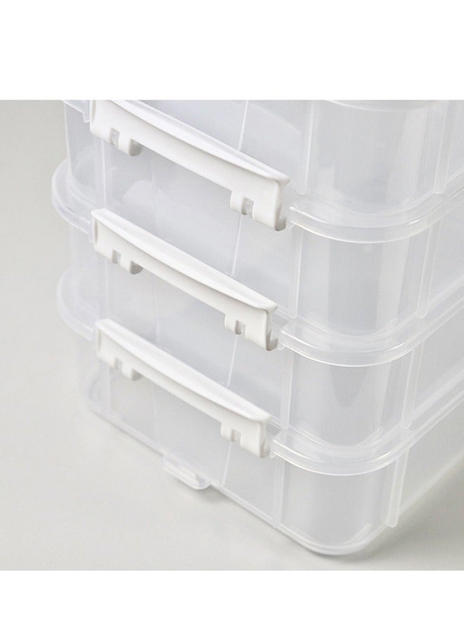 DUNISO 4-Layer Desktop Portable Storage Box, Tool Classification Box, Jewelry Box, Visible Transparent Multi-Layer Storage Box,For Bedroom Living Room Office Kitchen Garage Drawer Organizer - Image 5