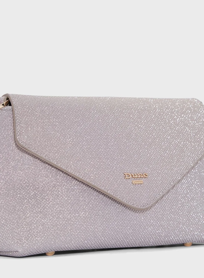 Dune LONDON Brynlie Lurex Branded Clutch