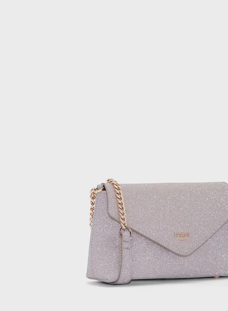 Dune LONDON Brynlie Lurex Branded Clutch