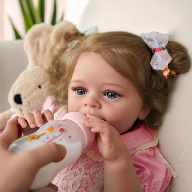 Charex Realistic Reborn Baby Doll Girl - 20 Inch Lifelike Handmade Real Life Toddler Doll  Newborn Weighted Body  Real Baby Feeling  With Accessories Set In Gift Box  For Kids Age 3+ - Image 2