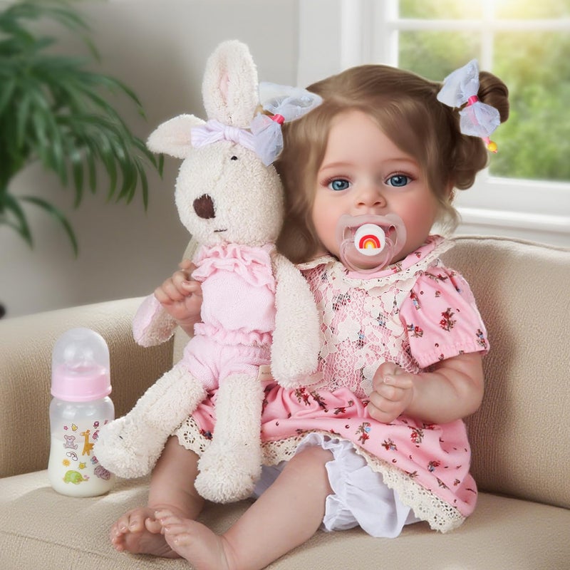 Charex Realistic Reborn Baby Doll Girl - 20 Inch Lifelike Handmade Real Life Toddler Doll  Newborn Weighted Body  Real Baby Feeling  With Accessories Set In Gift Box  For Kids Age 3+ - Image 1