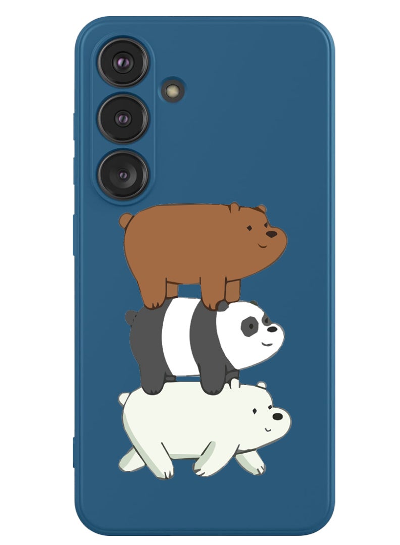 Theodor Protective Slim Fit Case Liquid Silicone Cover with Full Body Protection Anti-Scratch Shockproof Case For Samsung Galaxy S24 Plus (Blue) - Three Panda-01 - Image 1