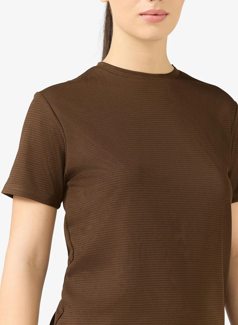 Sun and Sand Sports Brown Women's Waffle T-Shirt for Women | Best Price UAE