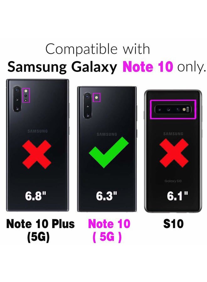 Asuwish Compatible with Samsung Galaxy Note 10 Glaxay Note10 5G Wallet Case and Tempered Glass Screen Protector Flip Card Holder Stand Cell Phone Cover for Gaxaly Notes 10s Ten Not S10 Women Men Blue - Image 2