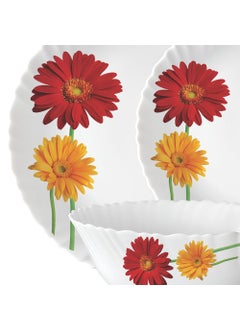 LARAH BY BOROSIL Larah by Borosil Zinnia Fluted Series Opalware Dinner Set | 33 Pieces for Family of 6 | Microwave & Dishwasher Safe | Bone-Ash Free | Crockery Set for Dining & Gifting | Plates & Bowls | White  - Image 3