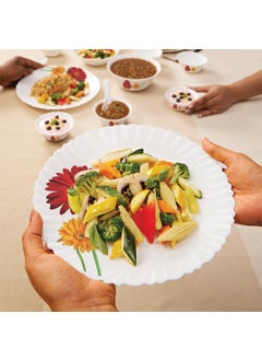LARAH BY BOROSIL Larah by Borosil Zinnia Fluted Series Opalware Dinner Set | 33 Pieces for Family of 6 | Microwave & Dishwasher Safe | Bone-Ash Free | Crockery Set for Dining & Gifting | Plates & Bowls | White  - Image 5