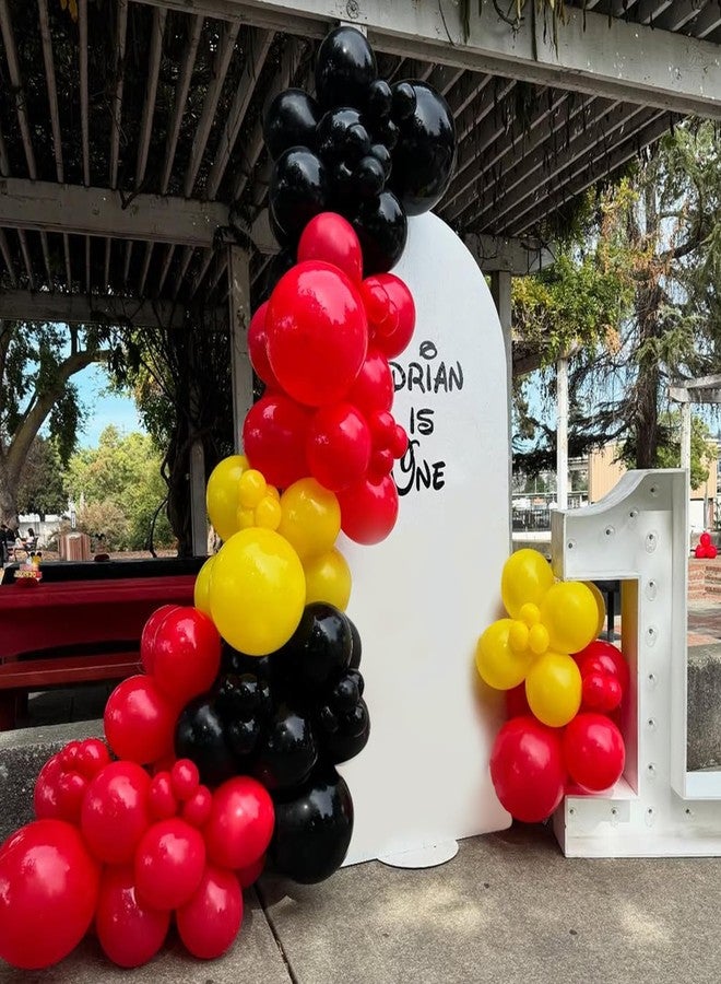 YMSZ Red Black Yellow Balloons Arch Kit, 134Pcs Red and Yellow Latex Balloons for Birthday, Baby Shower, Graduation Party Decorations - Image 4