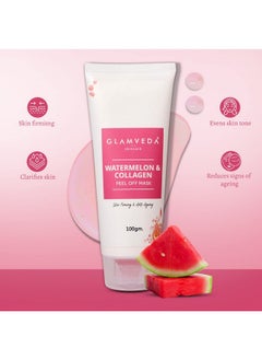 Glamveda Watermelon & Collagen Peel Firming & Anti Aging Off Mask For Women | Reduces Signs Of Ageing | Gives Radiant Glow | No Paraben, Sls | 100Gm  - Image 3