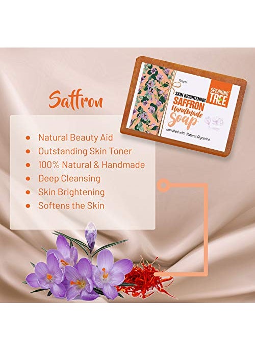 Speaking Tree Speaking Tree Skin Brightening Saffron Handmade Soap 100 gms Pack of 2  - Image 5