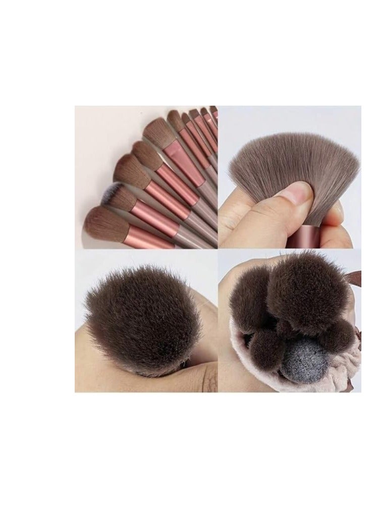 Generic Makeup Brush Set 13Pcs/Set Soft Hair Blush Brushes Lip Brush Eyebrow Brush Shadow Brush Full Set with Cosmetic Brush Bag - Image 2