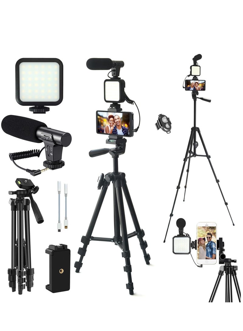 ELTRAZONE Vlogging YouTube Starter Kit - Complete Bundle for Content Creators, Includes Microphone, Tripod, LED Ring Light, Camera Accessories - Perfect for Beginners, High-Quality Video & Audio for YouTube Vlogs  - Image 1