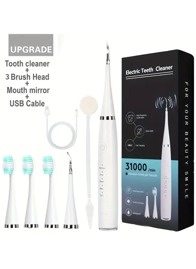 Electric Toothbrush for Adults and Kids, Teeth Cleaner Kit With Electric Toothbrush, Home Oral Care, Multiple Cleaning Modes, USB Rechargeable With Tool Accessories(White) - pzsku/ZE16F1585CDD025E0ADB5Z/45/_/1721049589/bb15c705-8831-4906-b0d1-692c430035b0