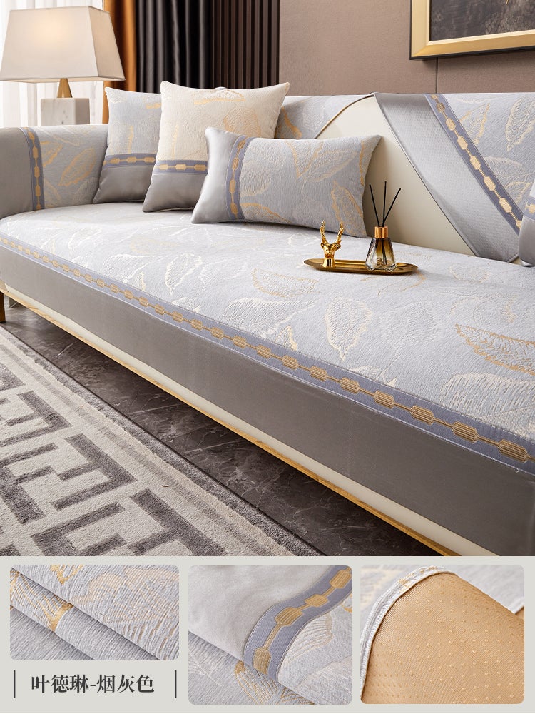 Seat Cushion Orange Sofa Cushion All-Season Universal Light Luxury Style 2026 New Non-Slip Cushion Cover Cloth Towel - Image 1
