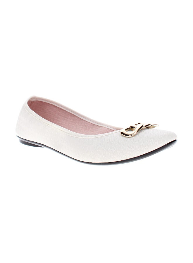 MOLECA Textured Pointed Toe Flat Ballerinas - Image 1