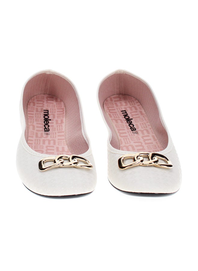 MOLECA Textured Pointed Toe Flat Ballerinas - Image 4