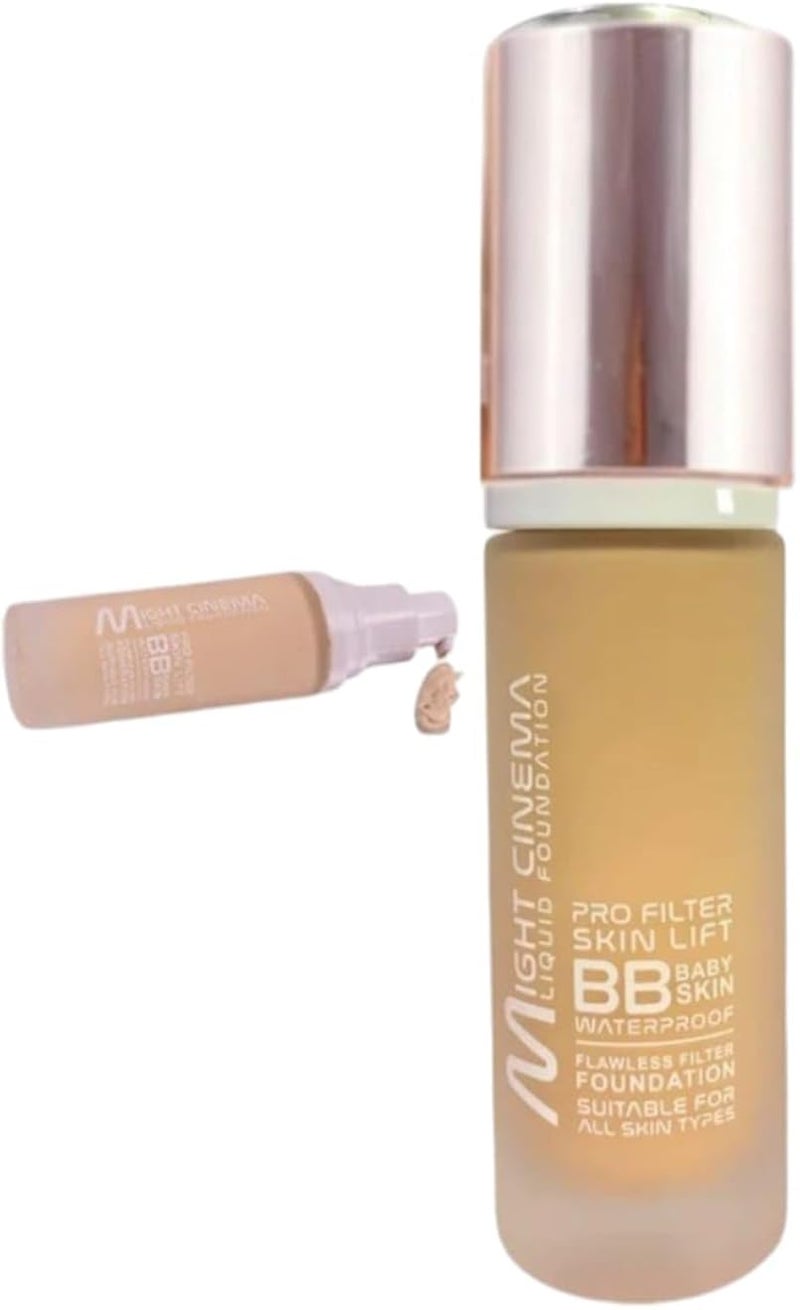 كريم أساس سائل - تركيبة غير لامعة مرطبة لمظهر طبيعي ومشرق - كريم أساس مقاوم للماء وطويل الأمد لجميع أنواع البشرة - مرطب وموحد لون البشرة ويخفي العيوب (اللون 101)