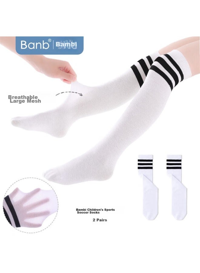 Bambi Children's Soccer Socks, Summer Thin Mesh, Student Sports Over-knee Long Cotton Socks, B0531, Size S - Image 1