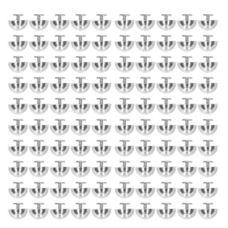 100 Sets 15mm Dome Spikes Round Head Button Studs Metal Rivets for Handbag Leather DIY Silver - Image 5