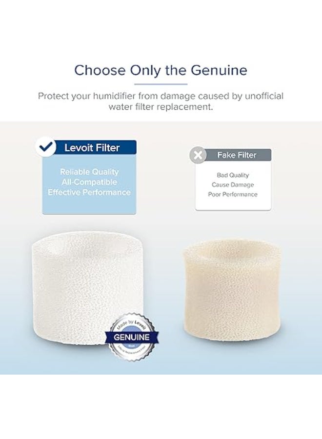 LEVOIT 10-Pack Top Fill Humidifier Replacement Filters, Capture Fine Particles to Improve Humidification Efficiency, for Classic160, Dual150, Dual200S, Classic300(S), LV600S, OasisMist450S, White LUH-FS101-WUS White - Image 5