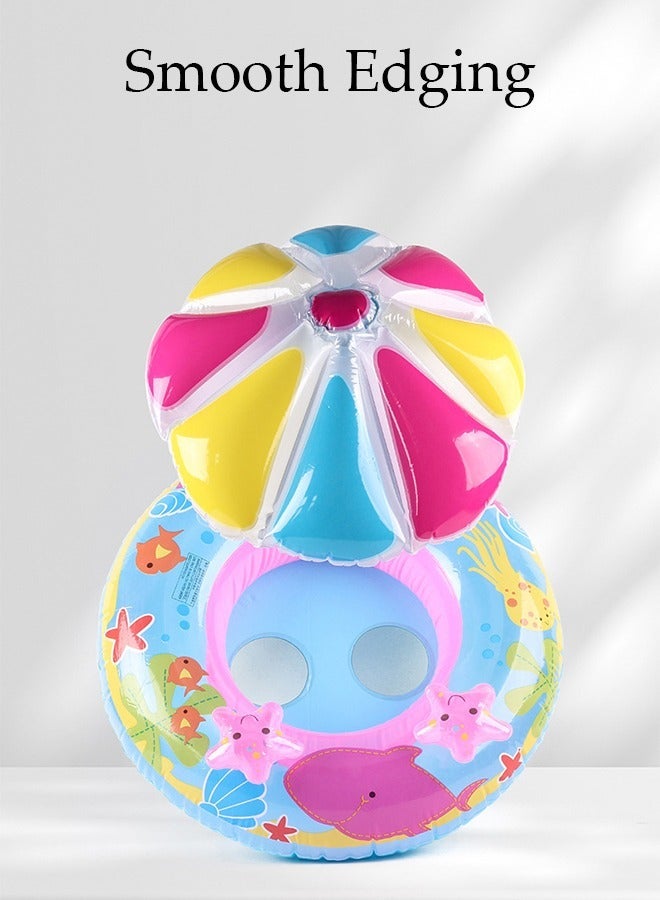 DUNISO Baby Pool Float with Canopy Swimming Pool Float Inflatable for Kids, Inflatable Baby Float with Safety Seat and Sunshade for Toddler 6-36 Months - Image 3