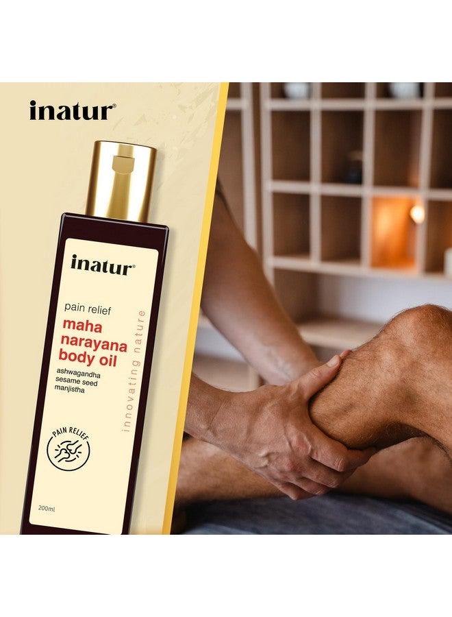 إناتور زيت تدليك الجسم ماهانارايانا للاسترخاء الكامل للجسم | زيت الأيورفيدا مع أشواغاندا وبذور السمسم والمانجيشتا | يساعد في تخفيف آلام الركبة والمفاصل والظهر | زيت تدليك للاسترخاء الكامل للجسم | 200 مل - Image 5