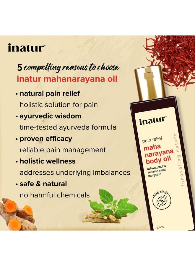 إناتور زيت تدليك الجسم ماهانارايانا للاسترخاء الكامل للجسم | زيت الأيورفيدا مع أشواغاندا وبذور السمسم والمانجيشتا | يساعد في تخفيف آلام الركبة والمفاصل والظهر | زيت تدليك للاسترخاء الكامل للجسم | 200 مل - Image 4