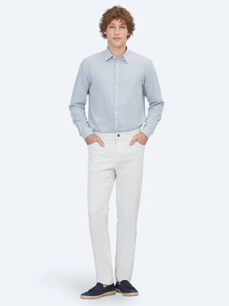 Kip Stone Weaving Slim Fit Sport Cotton Blended Trousers