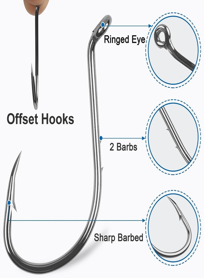 SILANON Octopus Fishing Hooks-120pcs Barbed Baitholder Hooks High Carbon Steel Offset Circle Octopus Hooks Extra Sharp Jig Fish Hooks for Freshwater Saltwater Size 8-6/0 - Image 3