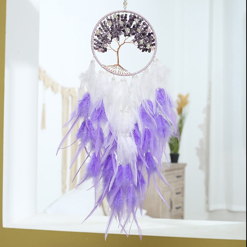Pink True Love Tree Of Life Girly Heart Dream Catcher Ornament Wind Chime Pendant Student Birthday Graduation Gift - Image 3