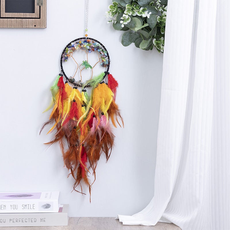 Pink True Love Tree Of Life Girly Heart Dream Catcher Ornament Wind Chime Pendant Student Birthday Graduation Gift - Image 1