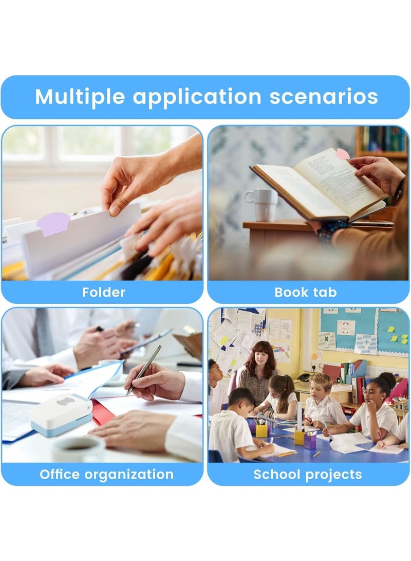 Zikra Tab Punch, Portable Tab Paper Punch, DIY Index Tabs Puncher, Loose Leaf Separator Tab Craft Punch, Multifunctional Tag Puncher for Scrapbooking Cards, Classification File, Blue - Image 5