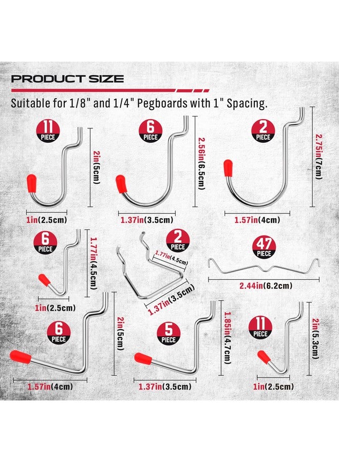 SEDY Ultimate 121-Piece Pegboard Hooks Set, Pegboard Accessories with Metal Hooks, Durable Peg Board Organizer Accessories, Pegboard Bins, Peg Board Tool Utility Hooks - Image 4