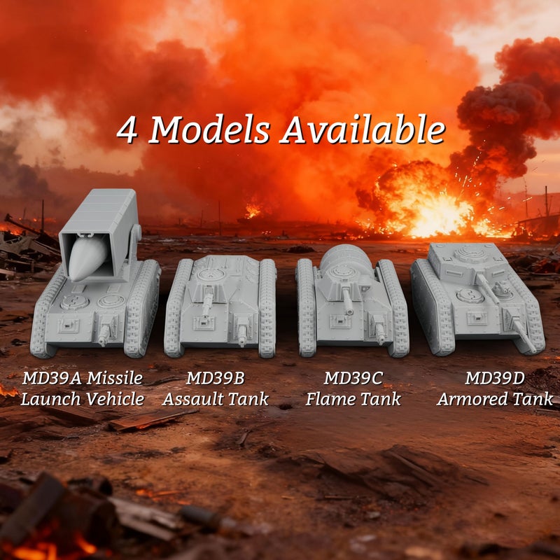 TRPG Futuristic Sci Fi Vehicle Models Miniature Tabletop Modular Heavy Unit MD39B Assault Tank for Strategy Encounters Role Playing Board Game Props Scene Building - Image 4
