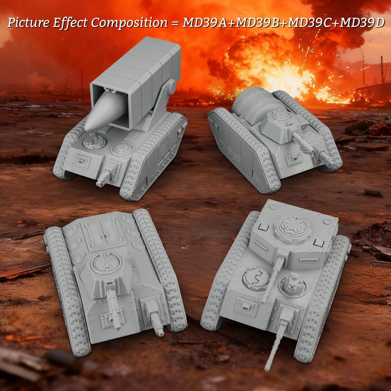 TRPG Futuristic Sci Fi Vehicle Models Miniature Tabletop Modular Heavy Unit MD39B Assault Tank for Strategy Encounters Role Playing Board Game Props Scene Building - Image 5