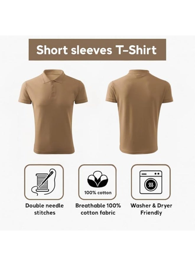 برينت شوب فور مي طقم تيشيرتات بولو رجالية (5 قطع) | تيشيرتات بولو قطنية بأكمام قصيرة وياقة | تيشيرتات كاجوال مناسبة للعمل والسفر والأنشطة الخارجية والاستخدام اليومي - Image 5