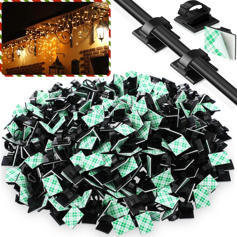 eBoot 200 Pieces Adhesive Cable Clips Wire Clips Cable Wire Management Wire Cable Holder Clamps Cable Tie Holder for Car, Office and Home - Image 1