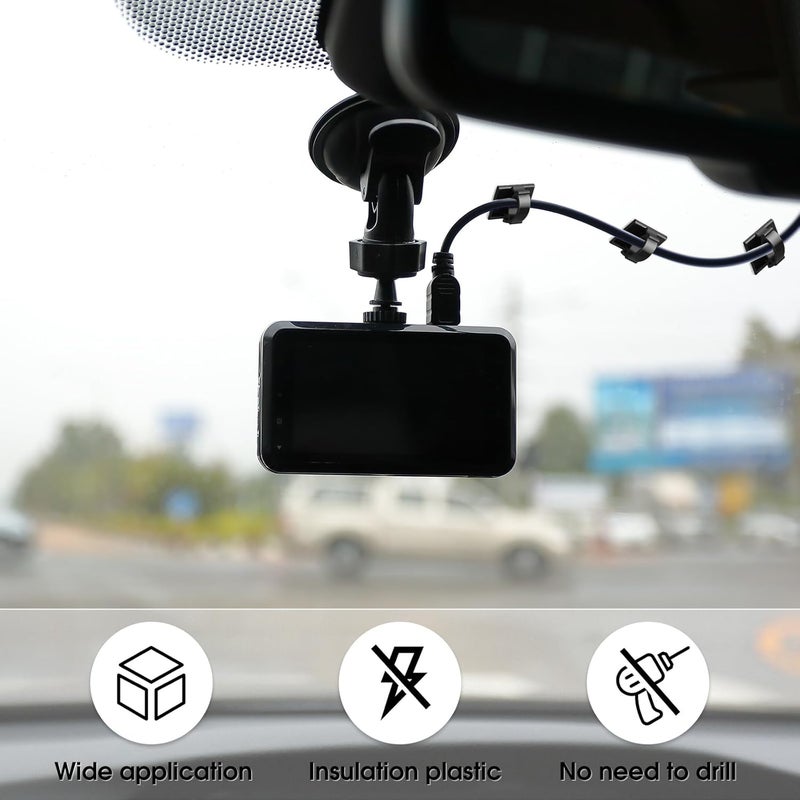 eBoot 200 Pieces Adhesive Cable Clips Wire Clips Cable Wire Management Wire Cable Holder Clamps Cable Tie Holder for Car, Office and Home - Image 4