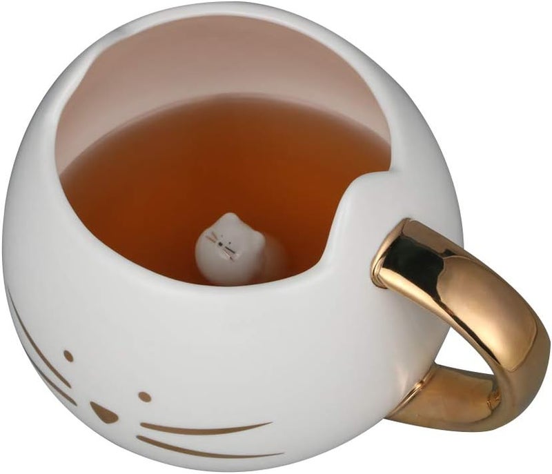 Koolkatkoo Cat Coffee Mug for Women Girls Cute Ceramic Meow Mugs for Cat Lover Tea Cup 12 oz White - Image 1