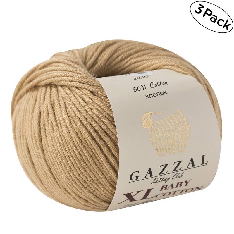 Gazzal Baby Cotton XL Baby Yarn (Beige -3424) - Image 2