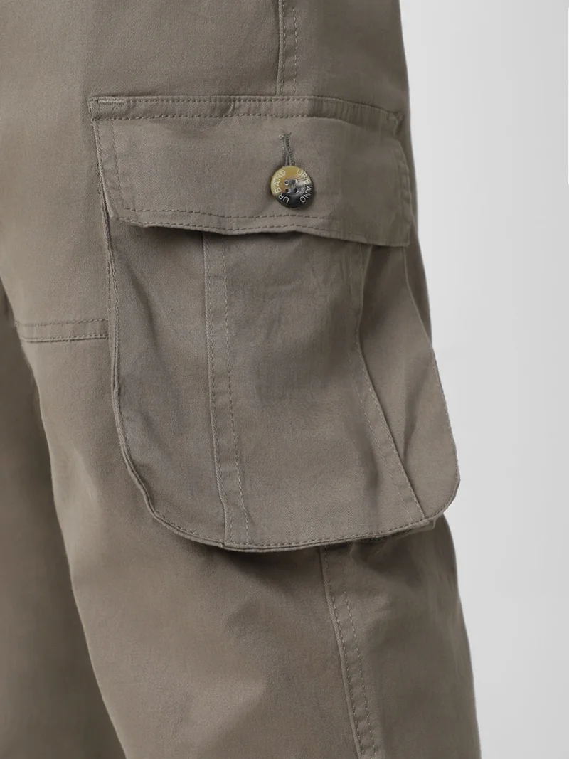 Urbano Fashion  Urbano Plus Men's Grey Regular Fit Solid Cargo Chino Pant with 6 Pockets for Men | Best Price UAE