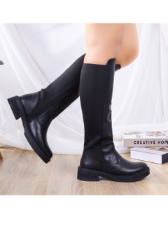 Boots Knee-High Leather With Elastic LB-28 - Black - pzsku/ZE16FF756BD82FB96494AZ/45/_/1730646729/b3a05167-f440-44c4-acbc-c51467b64ea3