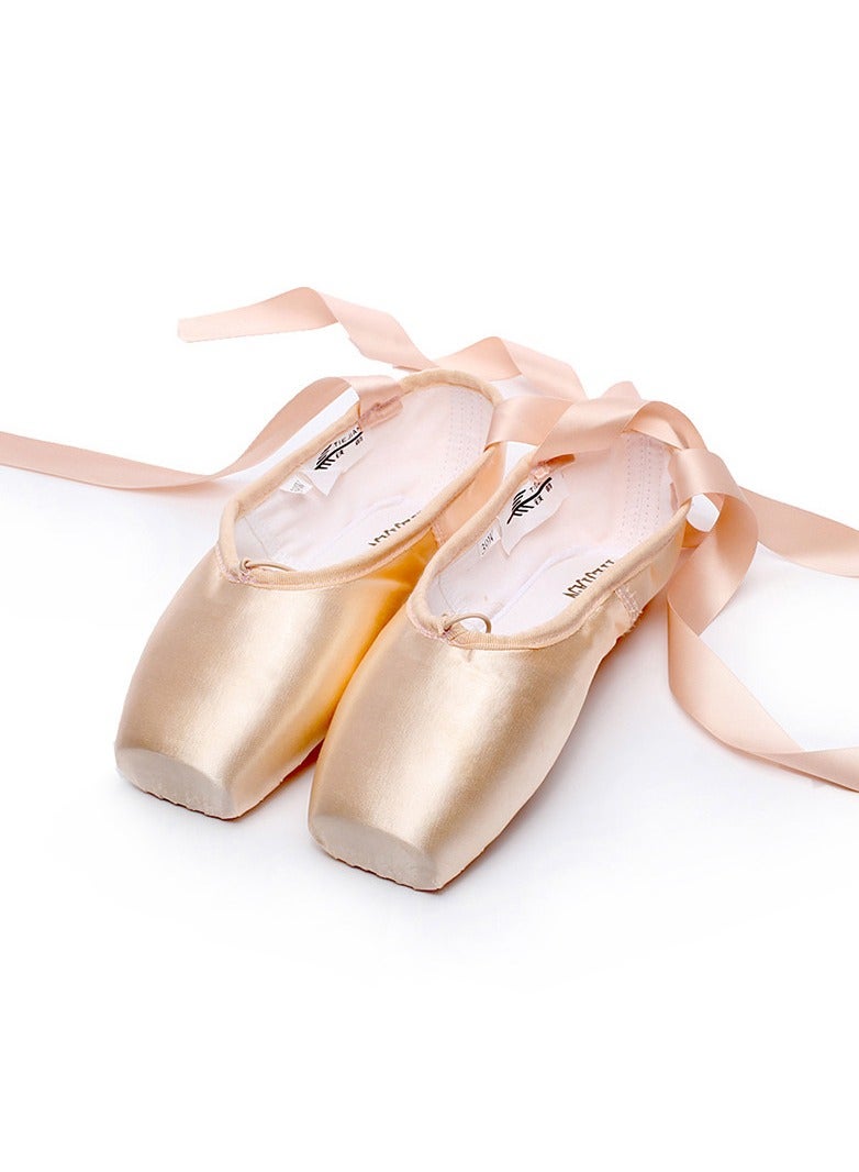 Generic Ballet Pointe Shoes Pink Professional Dance Soft Shank Satin with Sewn Ribbon for Girls Women all Dancers - Image 2