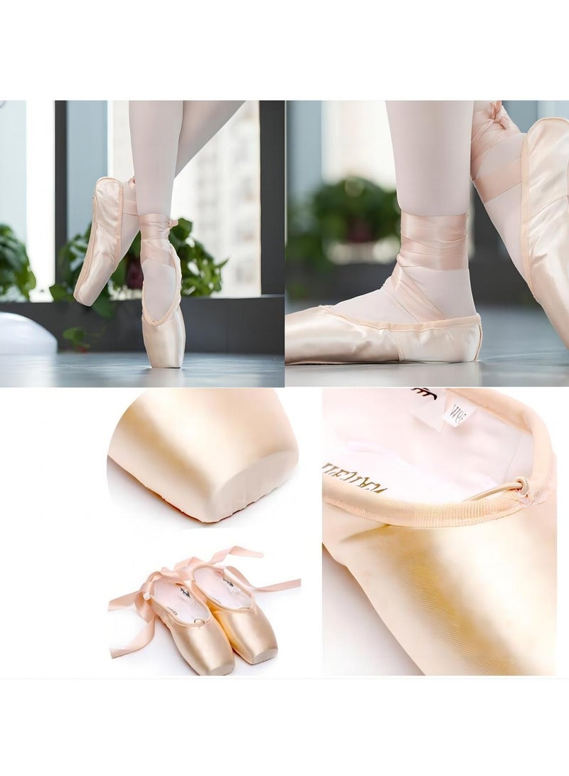 Generic Ballet Pointe Shoes Pink Professional Dance Soft Shank Satin with Sewn Ribbon for Girls Women all Dancers - Image 5