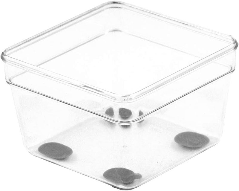 Glad Plastic Drawer Storage Tray – Heavy Duty Organizer Bin for Home, Kitchen, Bath, Bedroom, Office | Non-Slip Feet, Clear, 3" x 3" - Image 1