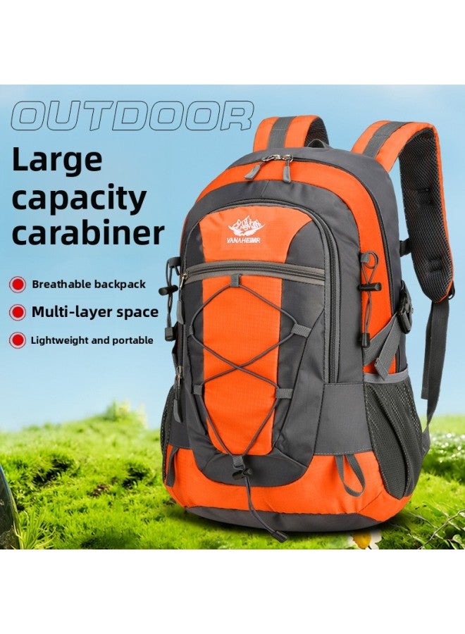 Generic Mountaineering Bag Backpack Men's And Women's Sports Large Capacity Hiking Mountaineering Backpack Student Schoolbag Outdoor Leisure Travel Bag-color:orange Red-capacity:20-35L  - Image 1