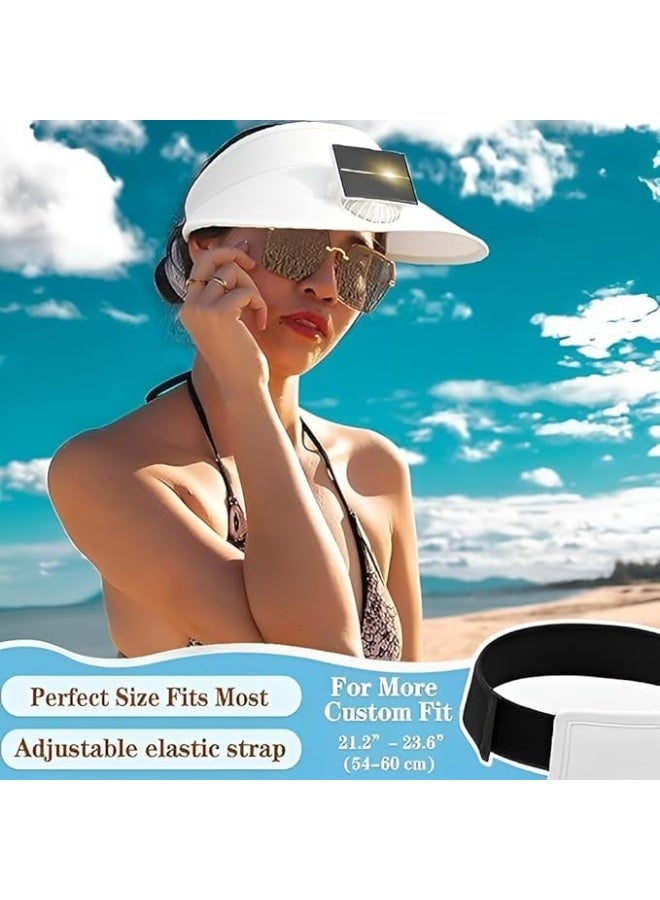 Plan A Solar Fan Smart Ventilation Sun Hat Rechargeable 3 Speeds Wide Brim Sun Protection Hat for Women Travel Running Outdoor Activities - Image 1