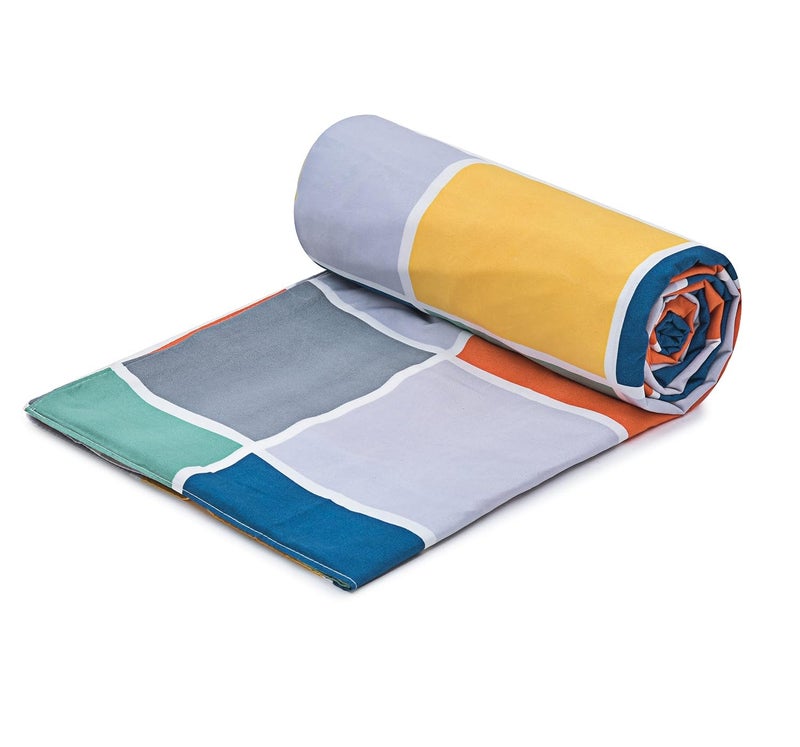 warisi Soft Glace Cotton King Size Duvet Cover II Razai Cover II Quilt Cover II Dohar for Double Bed with Zipper (90x100 Inch, Navy Blue Lines) (Box Duvet Cover) - Image 4