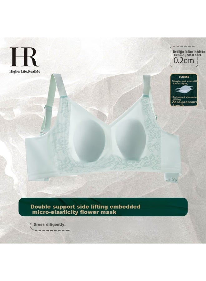 Hr Women's Rabbit Ear Cup Push-up Lace Bra, Milky White, XL - Image 1