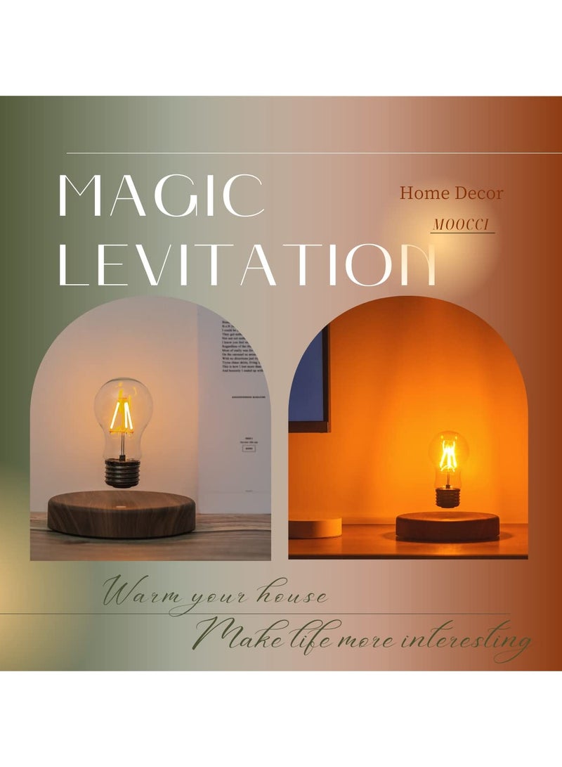KASTWAVE Floating Light Bulb Magnetic Levitating Lamp Modern Desk Light Floating LED Lamp Futuristic Night Light Levitation Lighting Decor Levitating Bulb Lamp for Home & Office Magnetic Levitating Display - Image 2